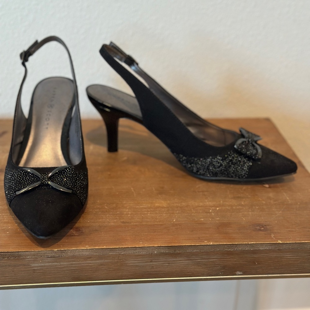 Karen Scott Black Gladiss Slingback Pumps 10